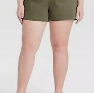 Ava & Viv NWT High Rise Midi Shorts Button Fly 18W